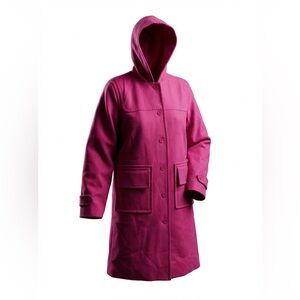 Isaac Mizrahi Pink Trench hooded duffel-style coat Medium